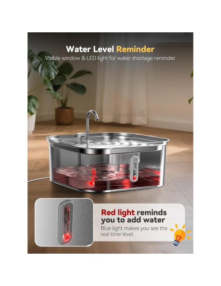 Fuente de Agua para Perros MAILOFY 14L Acero Inoxidable