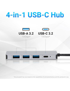 Hub Dock USB 3.2 Amazon Basics, 5 Puertos, Plata y Negro 2