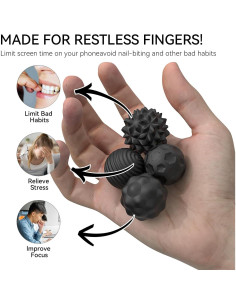 Bola Sensorial Magnética Antiestrés Silicona Negra 3.3cm 2