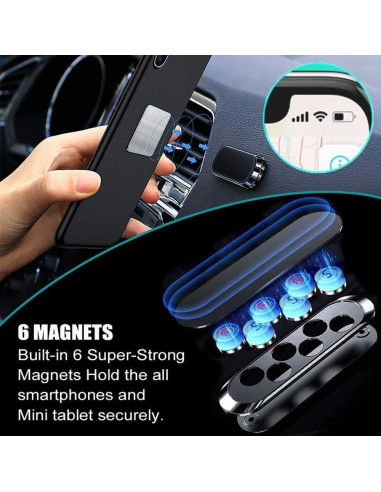 Soportes Magnéticos para Teléfonos SALEX 3 Paquete Negro