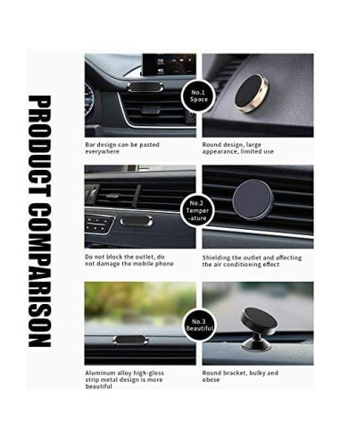 Soportes Magnéticos para Teléfonos SALEX 3 Paquete Negro