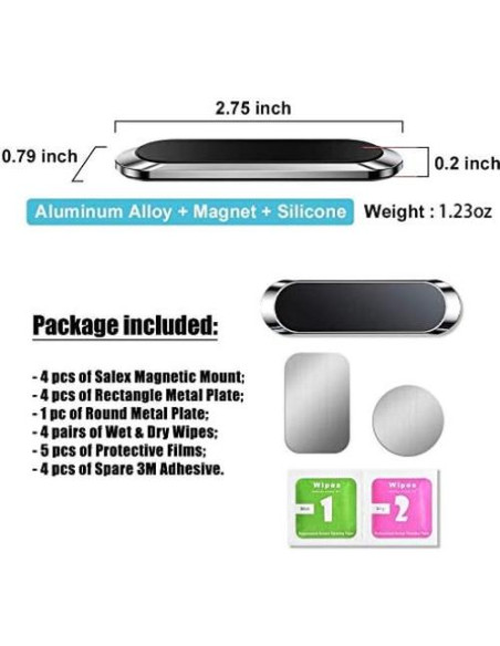 Soportes Magnéticos para Teléfonos SALEX 3 Paquete Negro