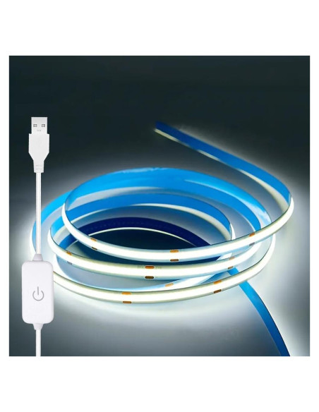 Tira de luz LED COB 1 metro XZKJ USB regulable blanca