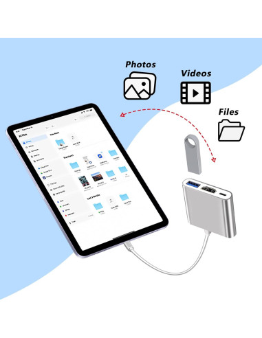 Hub USB-C a HDMI 3 en 1 VGE 4K 100W Plata