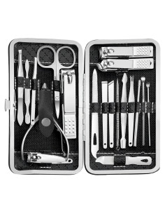 Juego de Manicura 19 en 1 Tranchou - Acero Inoxidable Negro