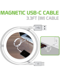 Cable de carga magnético autovolvente Cellet USB-C 1m 2