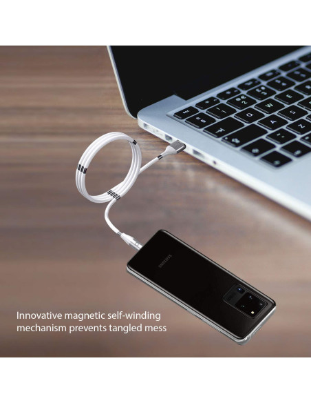Cable de carga magnético autovolvente Cellet USB-C 1m