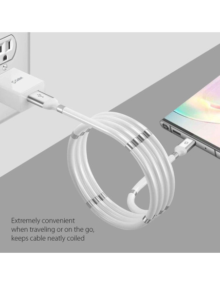 Cable de carga magnético autovolvente Cellet USB-C 1m