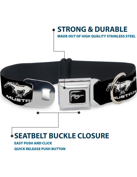 Collar para Perro Buckle-Down Ford Mustang Mediano 2.54 cm