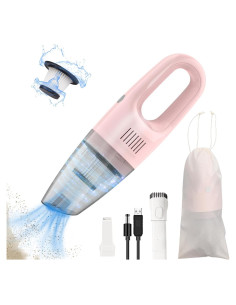 Aspiradora de Mano Inalámbrica LEERFEI Rosa 120W HEPA