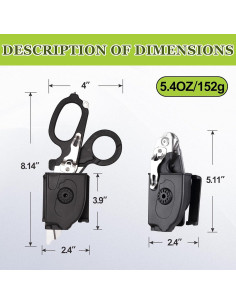 Tijeras de Trauma UARMU 6 en 1 Plegables con Funda - Acero Inoxidable 2