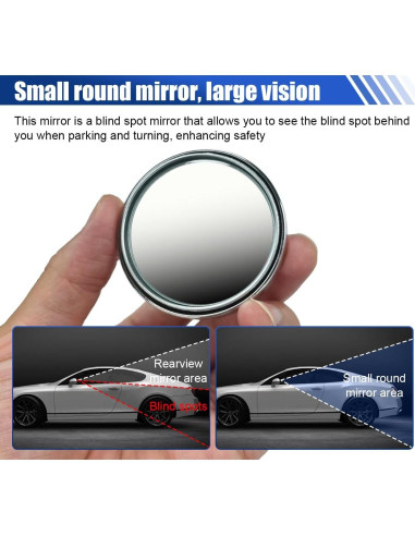 Espejo Convexo de Vidrio HD Redondo GAOLAOSY 5.6 cm Plata