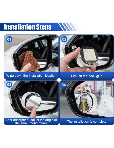 Espejo Convexo de Vidrio HD Redondo GAOLAOSY 5.6 cm Plata