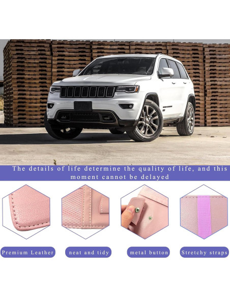 Organizador de Visera de Sol para Auto Augeny - Cuero Rosa