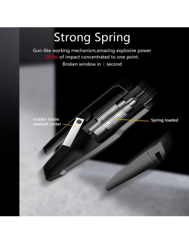 Cortador de Cinturón de Seguridad y Rompedor de Ventanas QUZOC