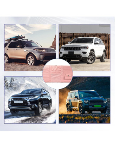 Organizador de Visera de Sol para Auto Augeny - Cuero Rosa