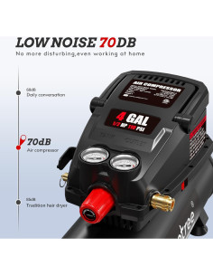 Compresor de Aire Portátil Baotree 4 Galones 0.5HP 110PSI 2