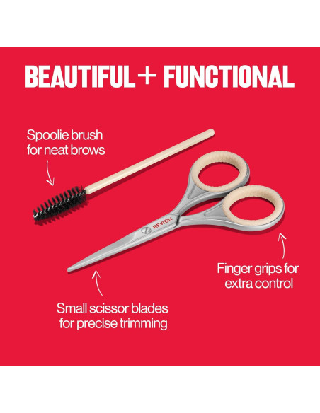 Juego de Cejas Revlon Designer con Tijeras y Cepillo Spoolie