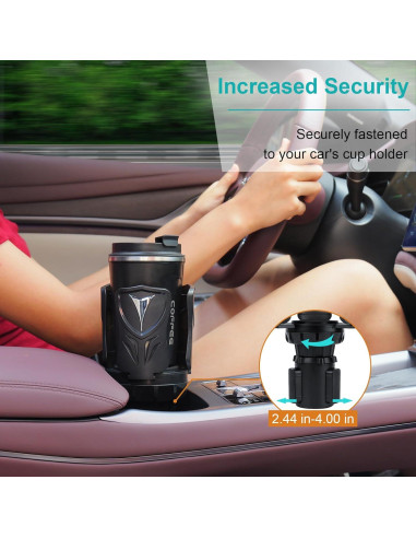 Soporte para Tazas de Auto Eclatify Ajustable Negro 23 cm