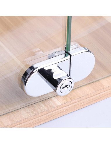Cerradura de Gabinete de Vidrio Genérico 2 Pcs 5-8mm Cromo