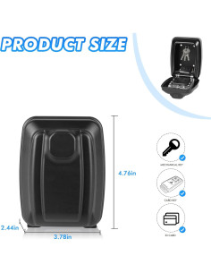 Caja de Llaves POMYDODU con Combinación 12 Dígitos Impermeable 2