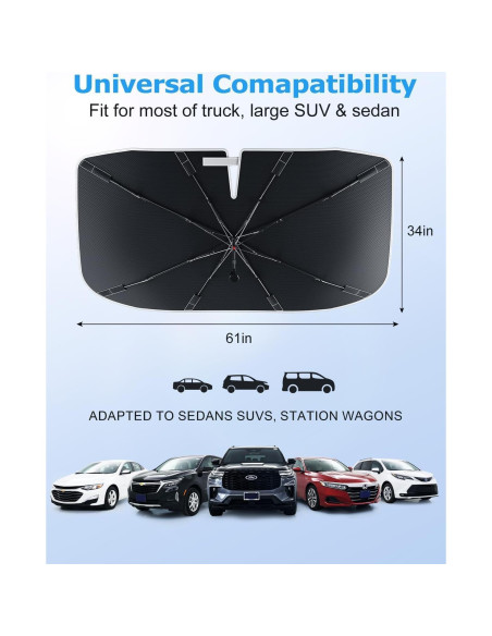 Sombrilla para Parabrisas Weektic US-25 Mediana 145x79cm