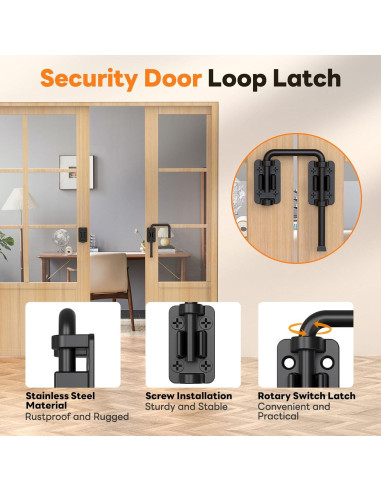 Cerradura de bucle para puerta corrediza SecureLatch 6.35x2.54cm