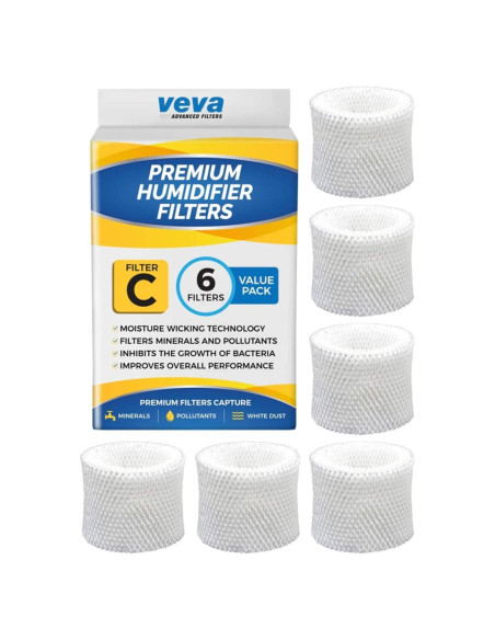 Filtros de Humidificador VEVA Premium - Paquete de 6 Reemplazos