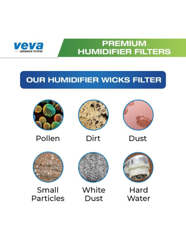 Filtros de Humidificador VEVA Premium - Paquete de 6 Reemplazos