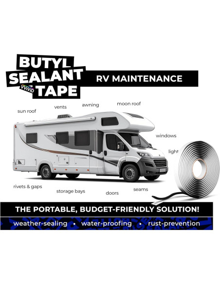 Cinta de Sellado de Butilo VViViD 5/16" x 5.5m para Automóviles