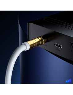 Cable Coaxial RG6 Maximm 2.44m Blanco con Conector Angulado 2