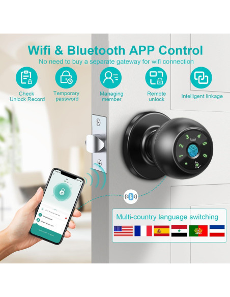 Cerradura Inteligente Kuelor DK-Q7-B Biométrica 5-en-1