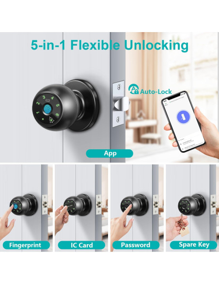 Cerradura Inteligente Kuelor DK-Q7-B Biométrica 5-en-1