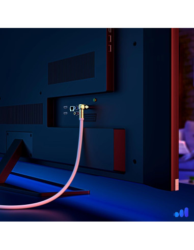 Cable Coaxial RG6 Maximm 2.44m Blanco con Conector Angulado