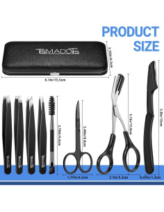 Kit de Cejas TsMADDTs 8 en 1 con Tijeras, Pinzas y Afeitadora 2