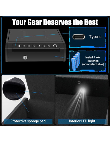 Caja Fuerte Biométrica BBRKIN para 2 Pistolas - Acceso Rápido