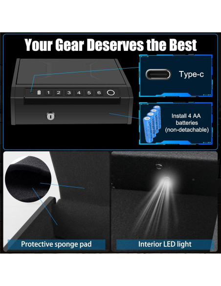 Caja Fuerte Biométrica BBRKIN para 2 Pistolas - Acceso Rápido