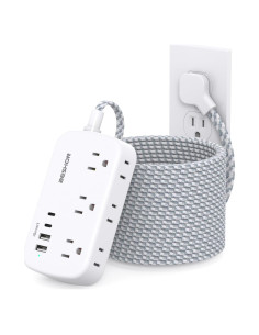 Regleta de Enchufes BESHON 7.62m con 6 Salidas y 4 USB