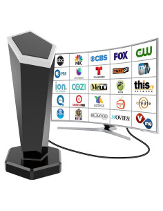 Antena de TV Digital HD QGClearSO 643 km 4K 1080P Fácil Instalación