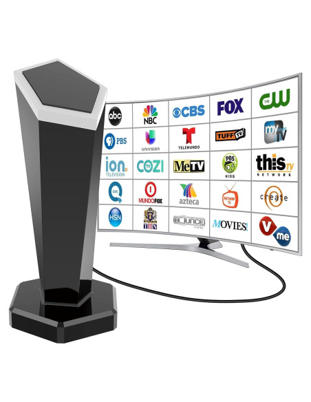 Antena de TV Digital HD QGClearSO 643 km 4K 1080P Fácil Instalación