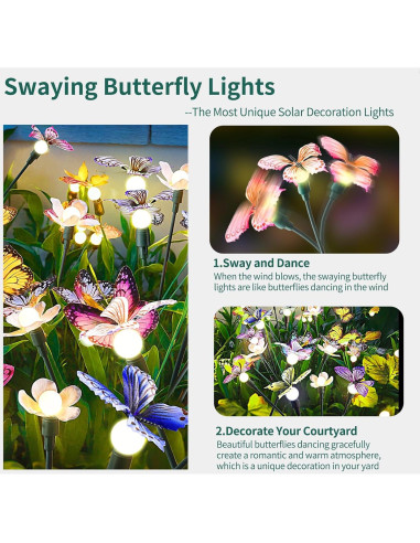 Luces de Jardín Solar FENSAN 4 Paquetes 32 LED IP65 Decorativas