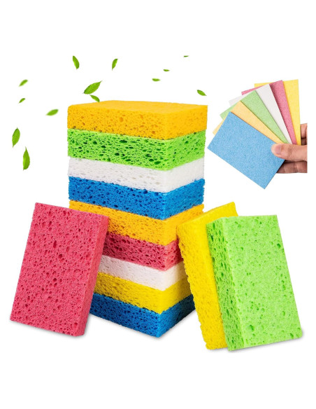 12 Esponjas de Cocina VUKOKU Reutilizables Ecológicas Multiusos