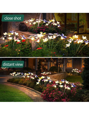 Luces de Jardín Solar FENSAN 4 Paquetes 32 LED IP65 Decorativas