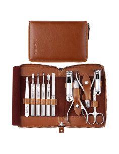 Set de Manicura FAMILIFE 11 en 1 Acero Inoxidable Marrón