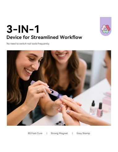 Lámpara UV 3 en 1 SAVILAND Rosa para Uñas de Gel