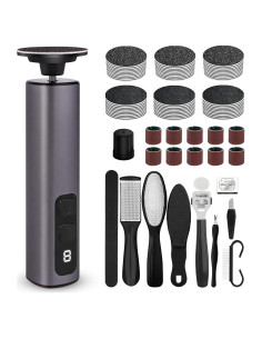 Removedor de Callos Eléctrico 9 Velocidades USB Gris Oscuro