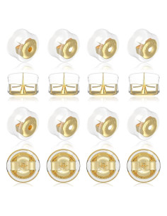 Resortes de Aretes de Oro 18K CANIPHA - 8 Pares Hipoalergénicos