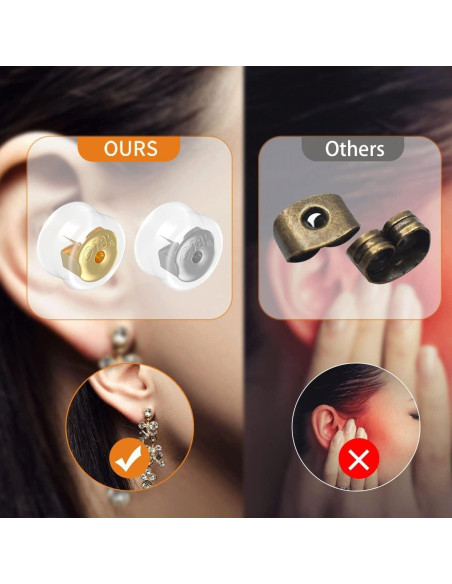 Resortes de Aretes de Oro 18K CANIPHA - 8 Pares Hipoalergénicos