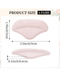 6 Pares Almohadillas Talones Wanmu Anti-deslizantes Suaves 2