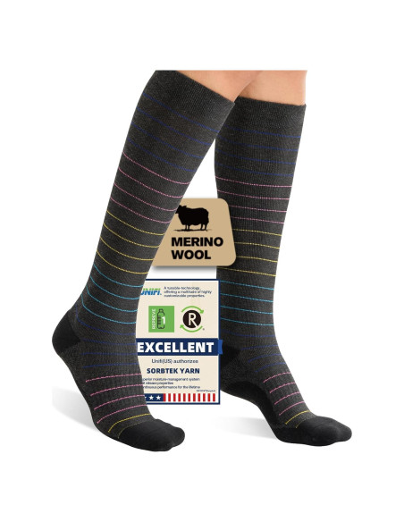 Calcetines de Compresión Unisex Lana Merino 15-20 mmHg